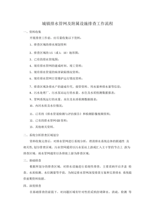 城镇排水管网及附属设施排查工作流程