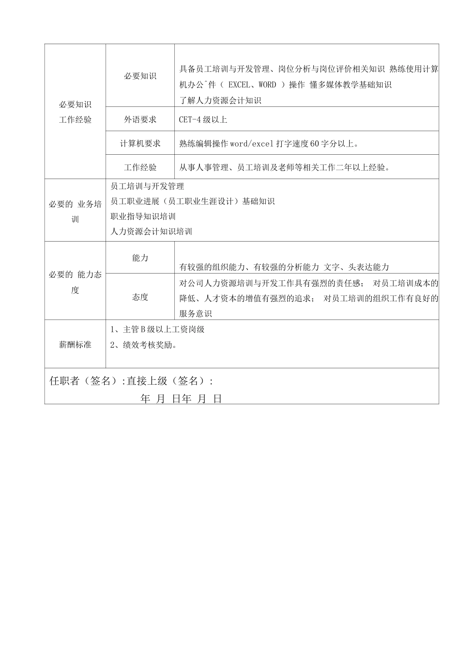 培训主管岗位职责及考核_第3页