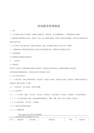 培训教育管理制度