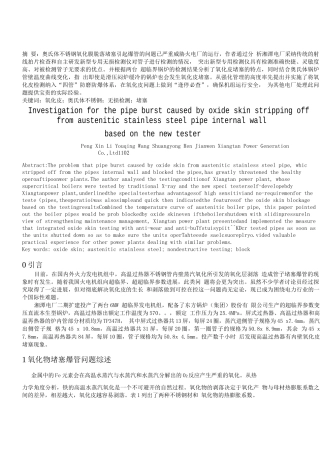 基于新型无损检测仪的奥氏体锅炉管内壁氧化皮堵塞爆管探讨