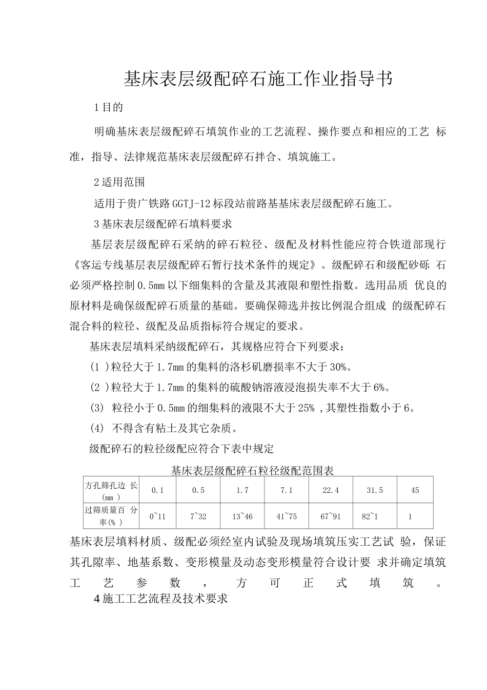 基床表层级配碎石施工作业指导书_第1页