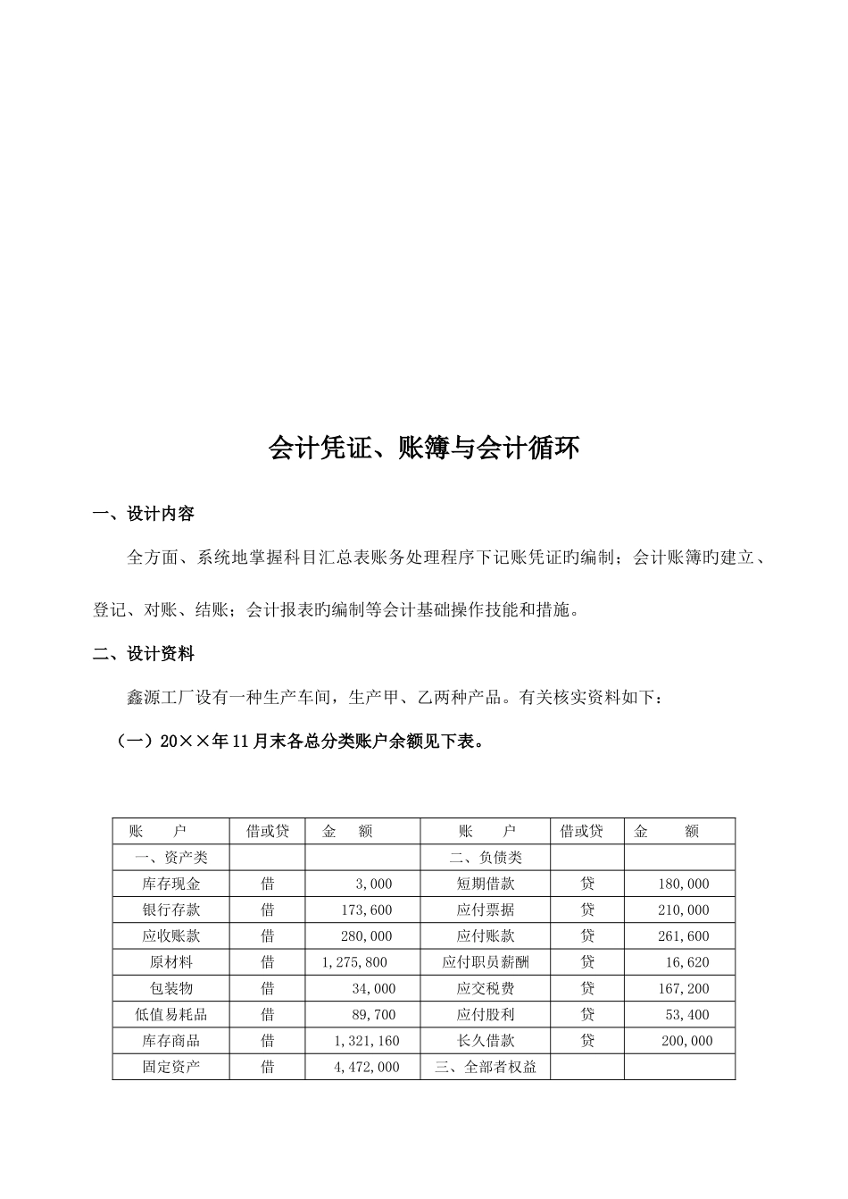 基础会计课程设计正稿_第2页