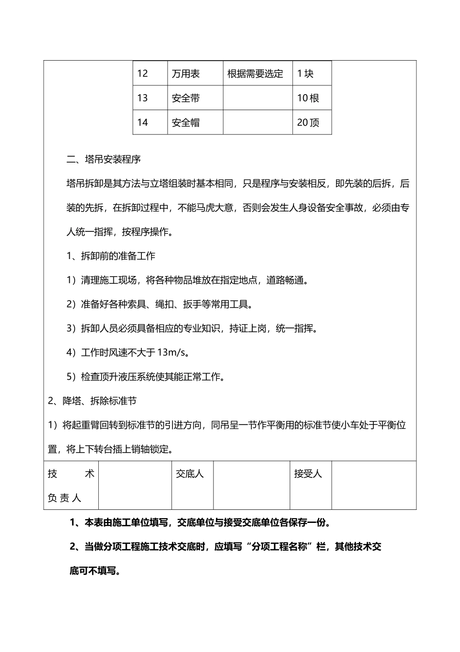 塔吊拆除技术交底_第3页