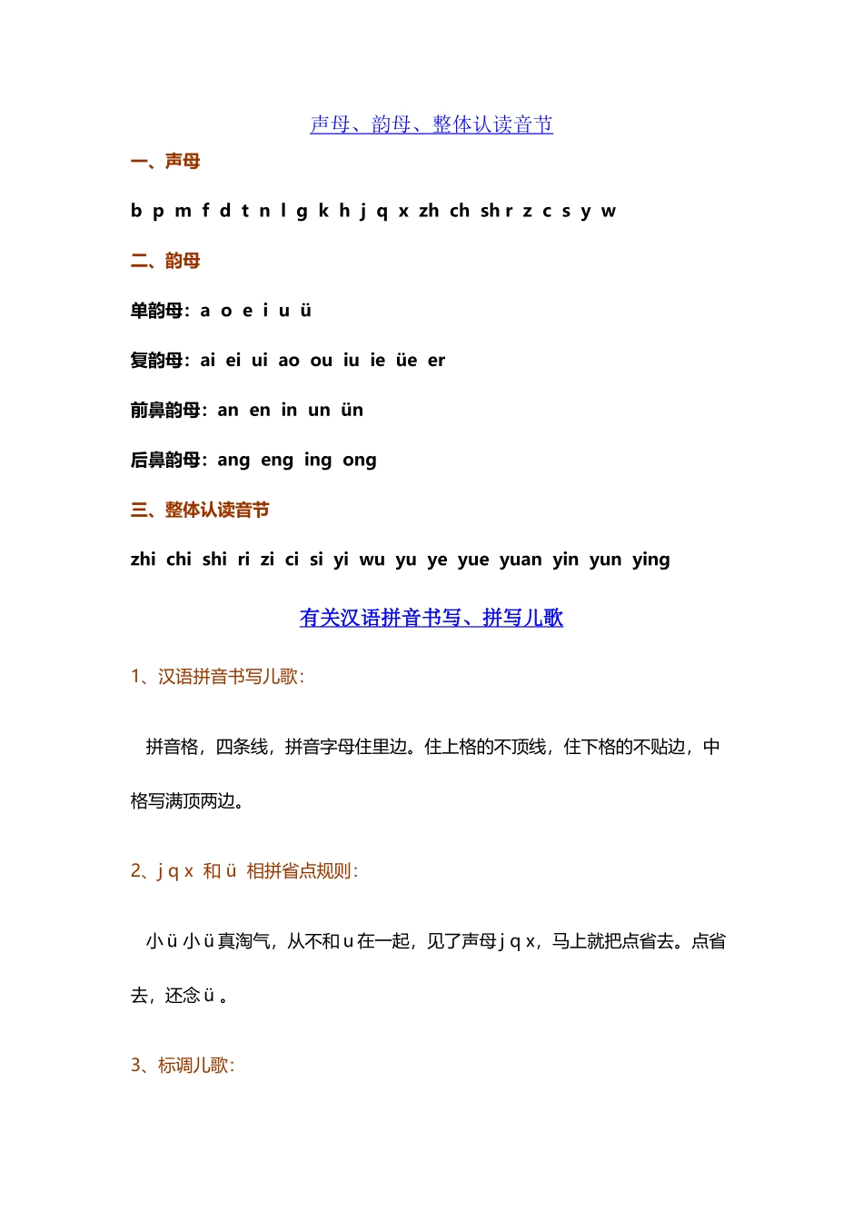 声母、韵母、整体认读音节_第2页