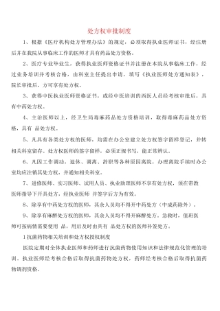 处方权审批制度