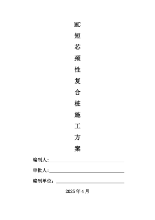 复合桩施工方案