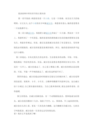 夏洛的网主要内容