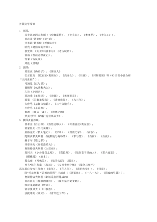 外国文学常识
