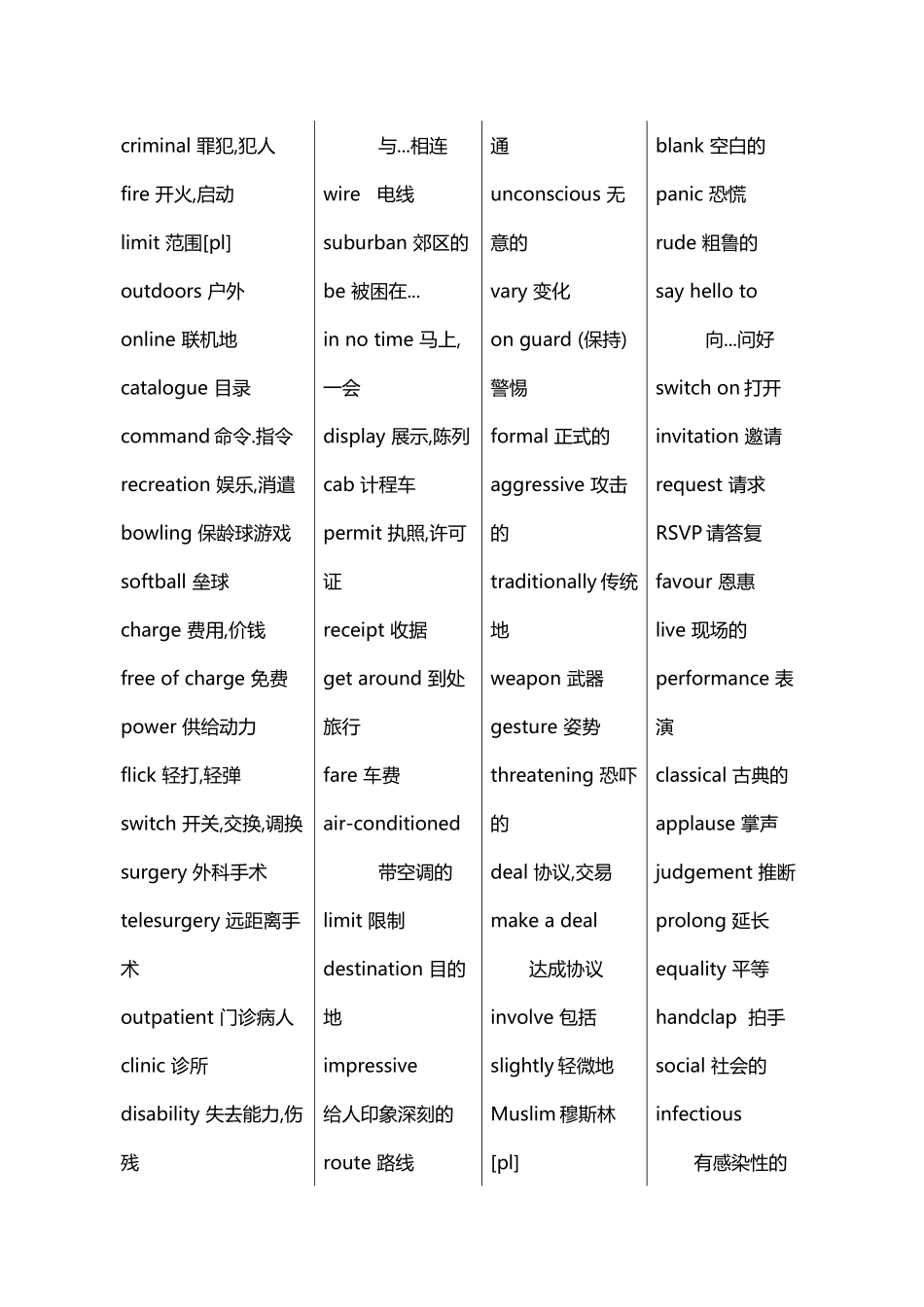 外研版英语必修四单词_第3页