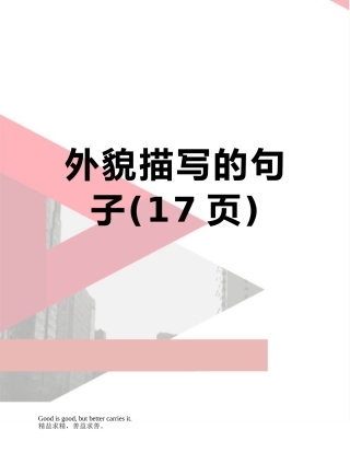 外貌描写的句子