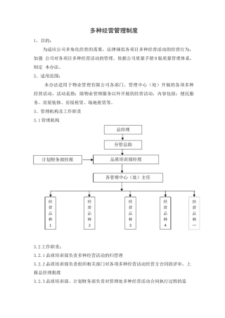 多种经营管理制度