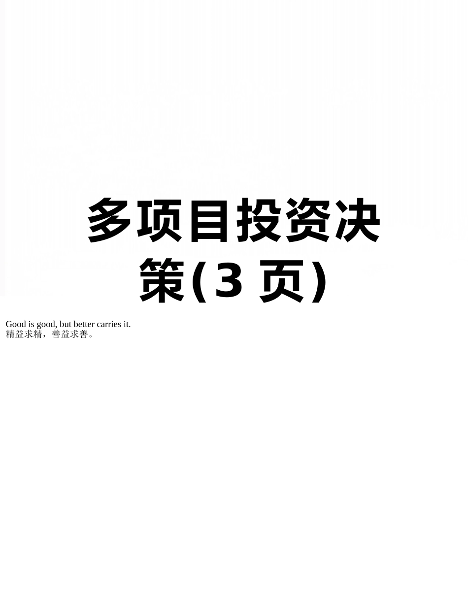 多项目投资决策_第1页