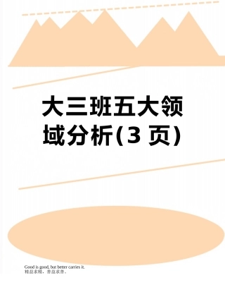 大三班五大领域分析
