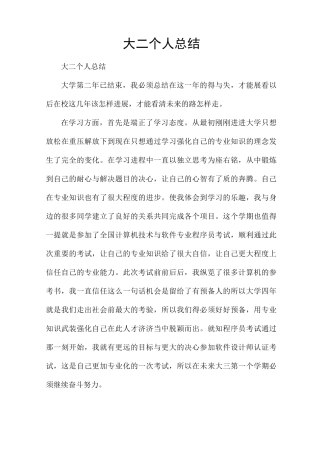 大二个人总结