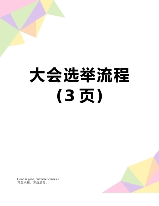 大会选举流程