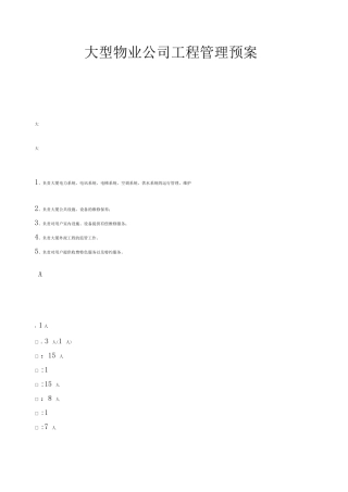 大型物业公司工程管理预案