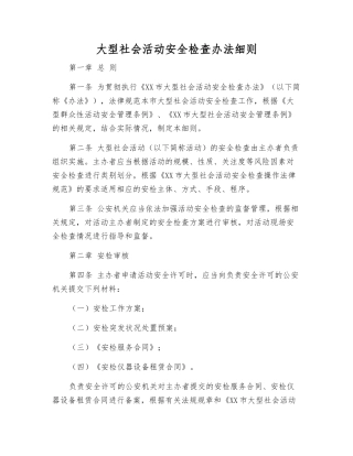 大型社会活动安全检查办法细则