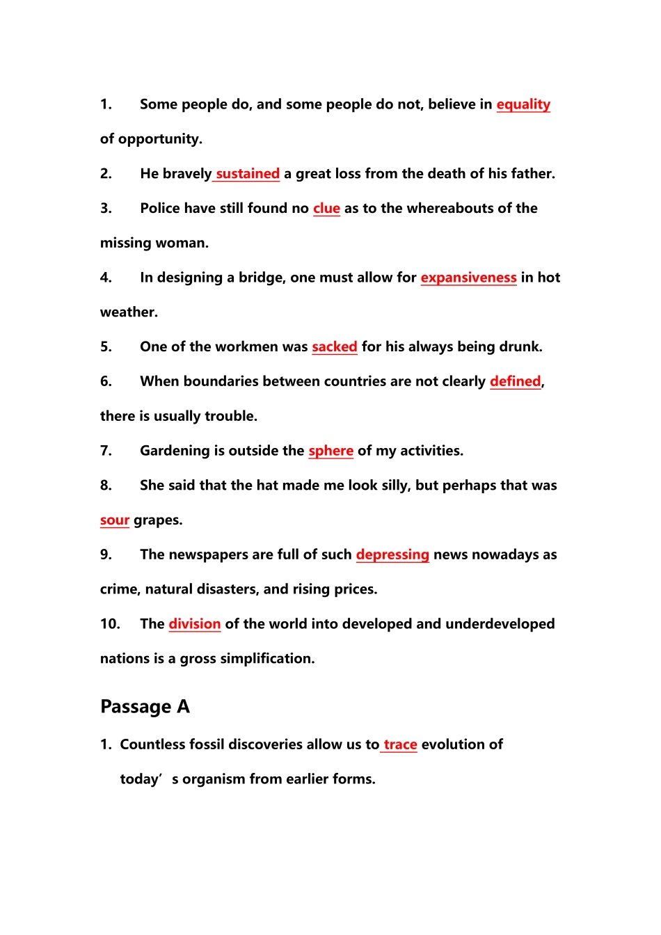 大学体验英语四英译汉汉译英选词填空_第3页