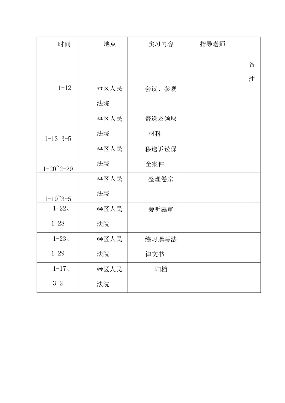 大学法律专业法院实习报告_第2页