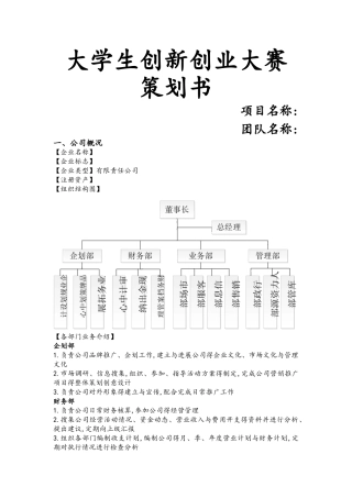 大学生创新创业策划书