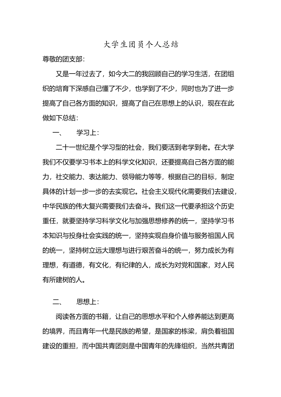 大学生团员个人总结_第2页