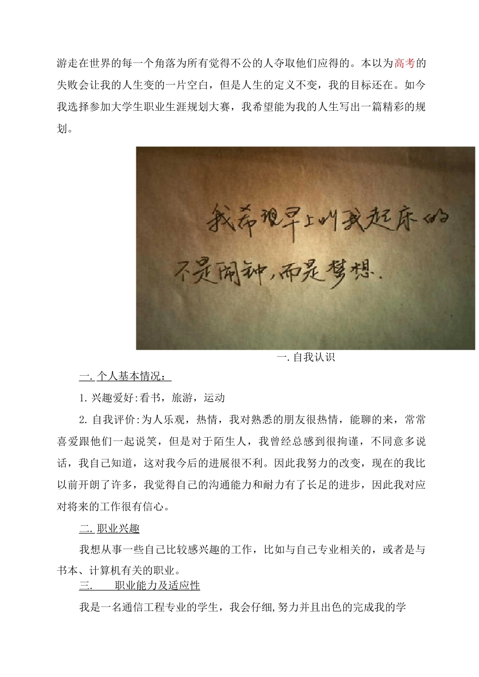 大学生职业生涯规划书二_第3页