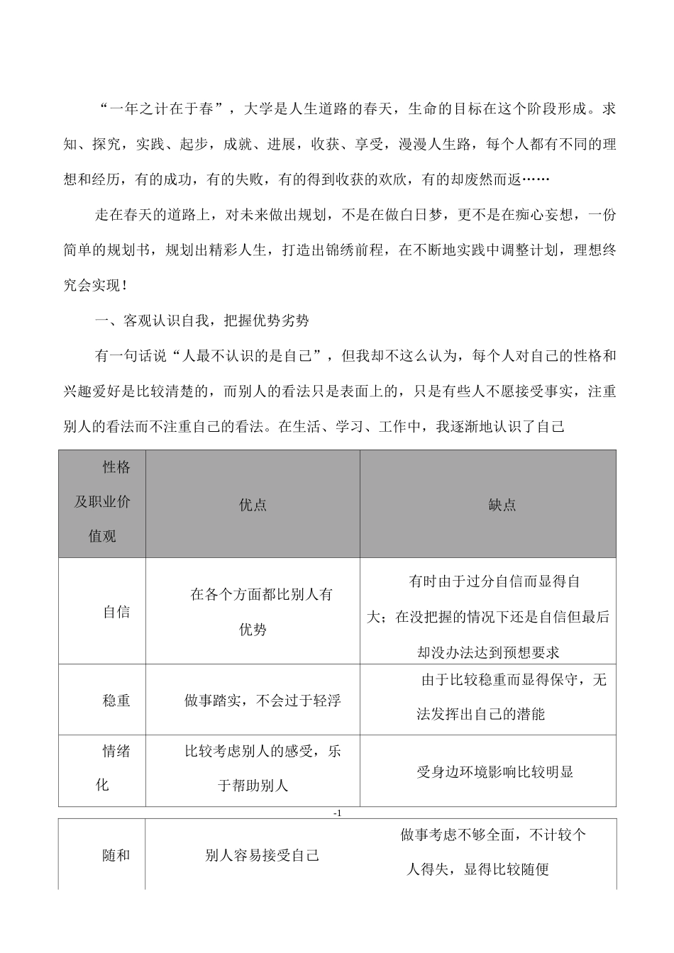 大学生职业生涯规划书三_第2页