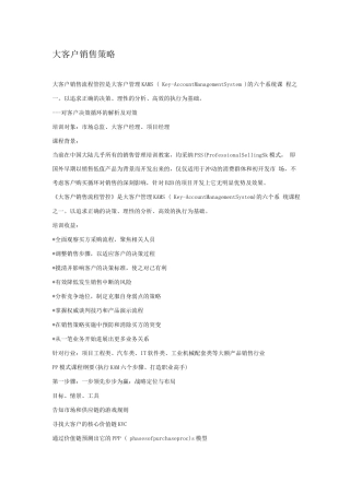 大客户销售策略
