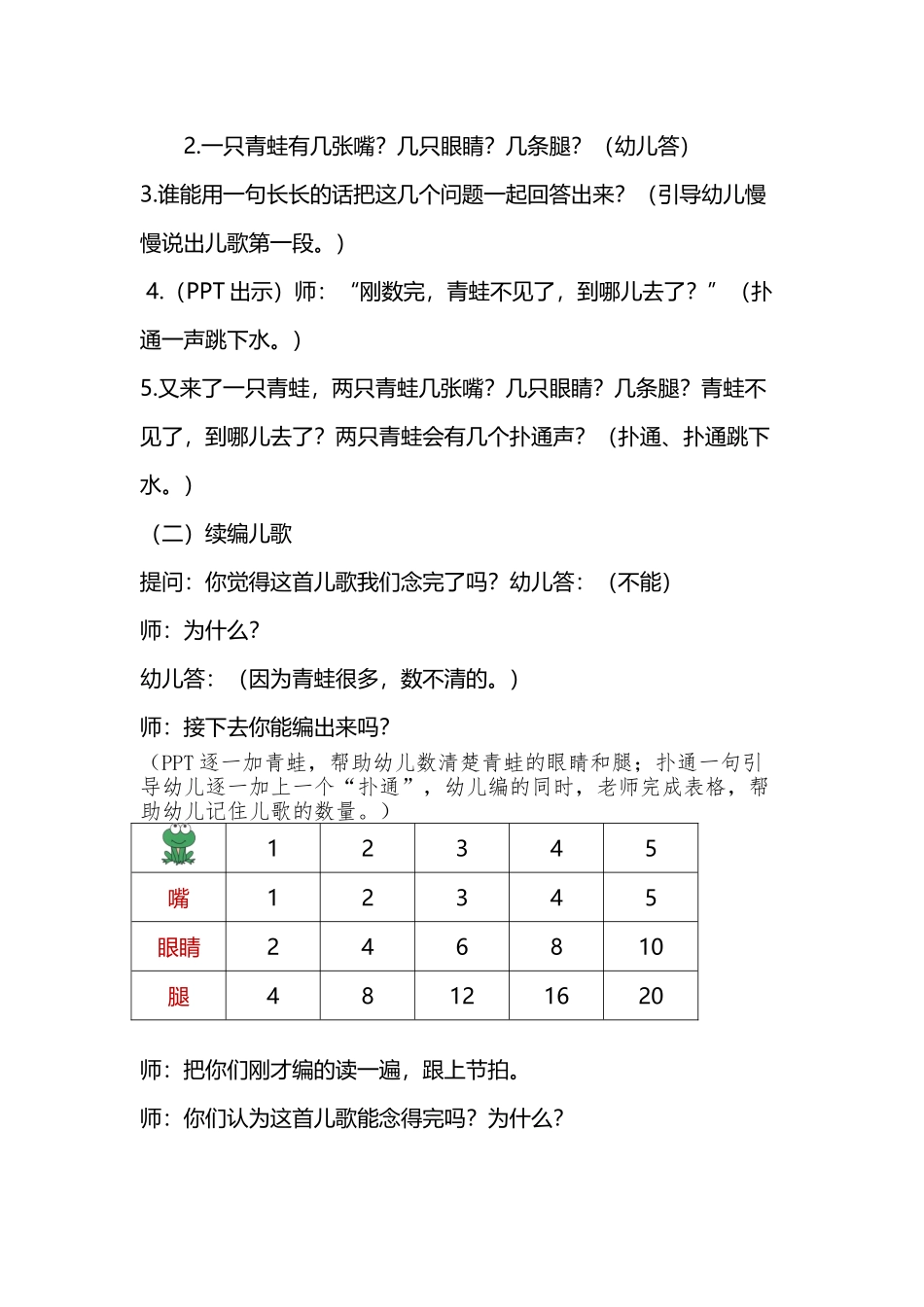 大班语言活动设计《数青蛙》_第3页