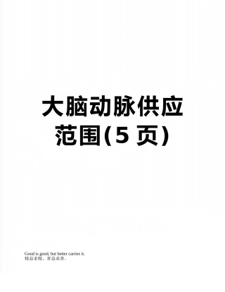 大脑动脉供应范围
