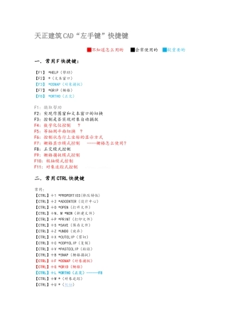 天正建筑CAD快捷键较全+常用