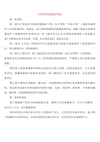 天然林资源保护制度