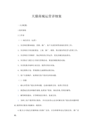 天猫商城运营方案和实施计划书