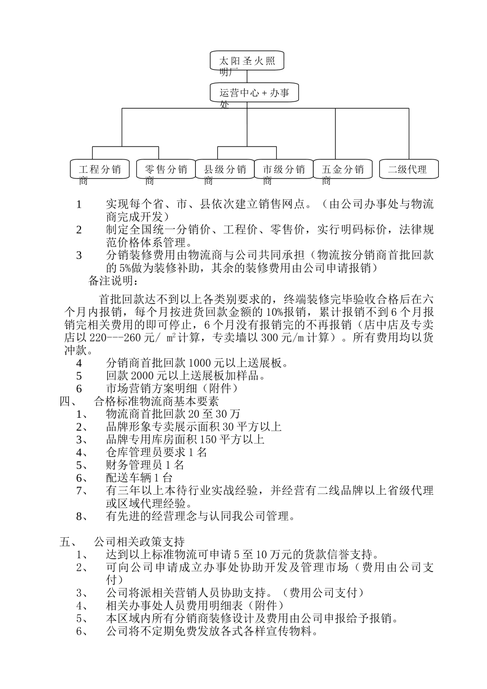 太阳圣火照明安徽地区招商方案_第3页