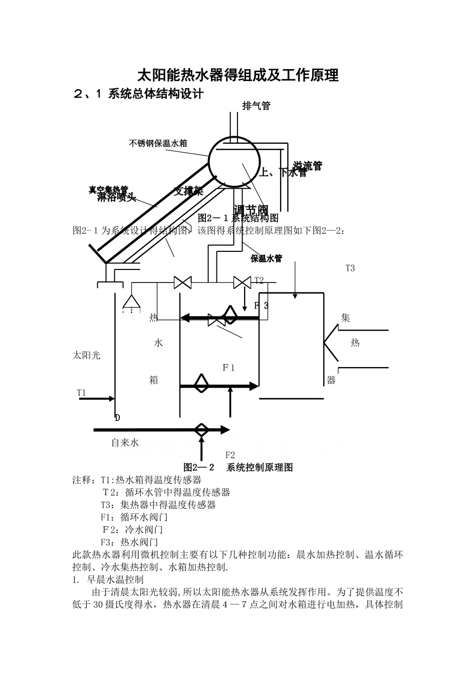 太阳能热水器的组成及工作原理_第1页