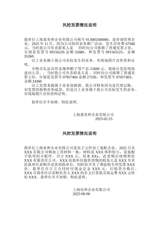 失控发票情况说明模板