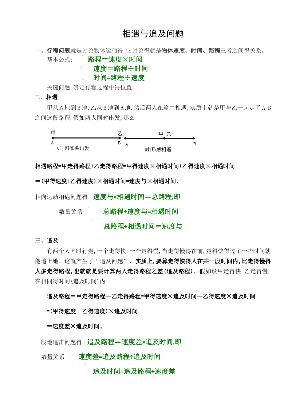 奥数.行程.相遇和追及公式_第1页