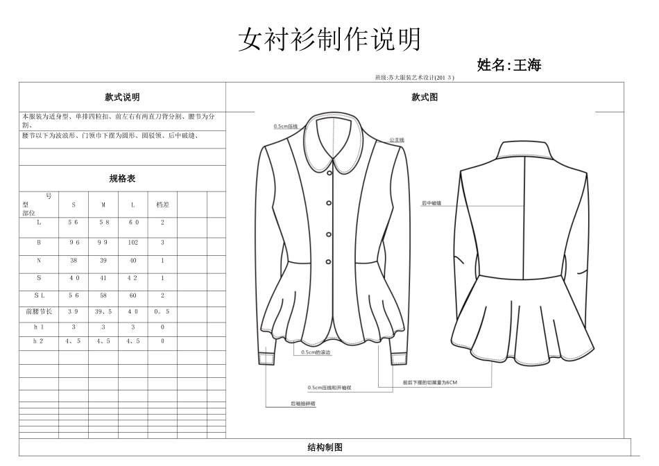 女衬衫的工艺单_第1页