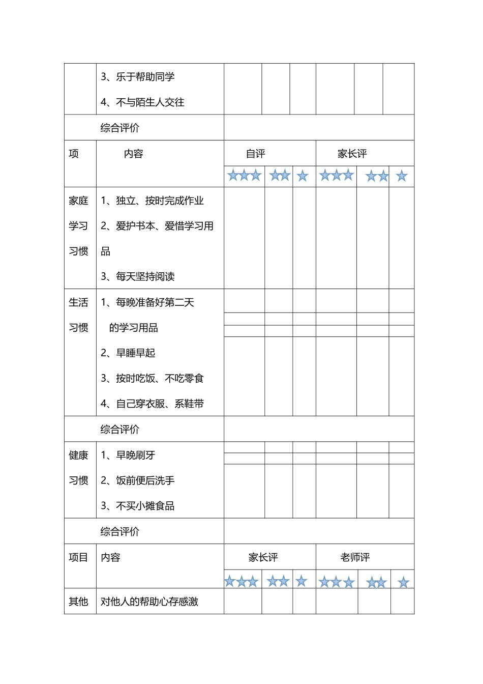好习惯评价表_第3页