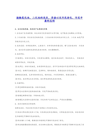 好氧污泥泡沫中毒总结