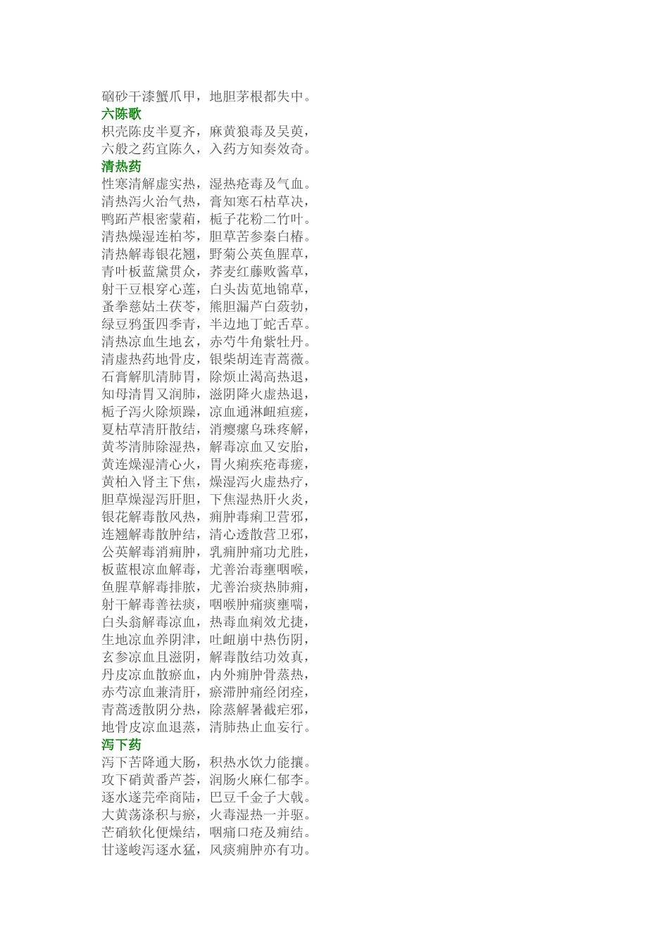好记、实用的中药歌诀大全_第2页