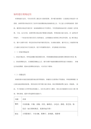 如何进行商场定位
