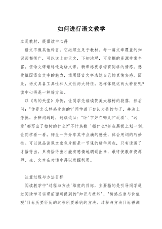 如何进行语文教学