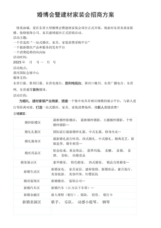 婚博会招商策划