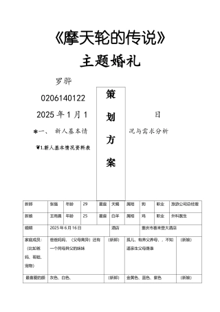 婚礼策划方案