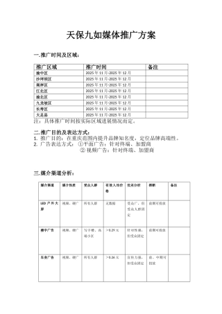 媒介推广方案