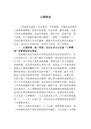 学习三种精神心得体会