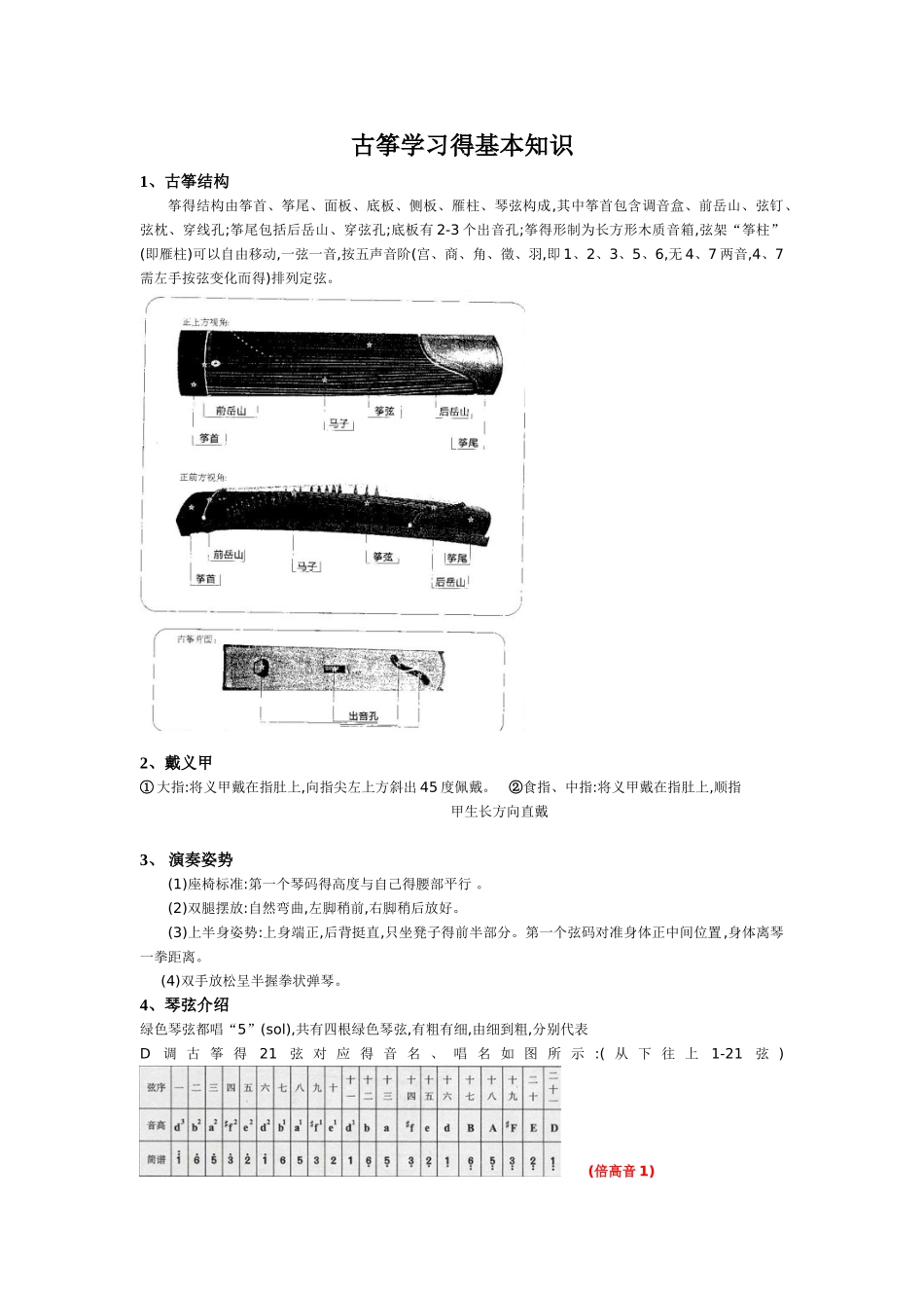 学习古筝的基础知识_第1页