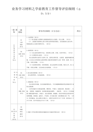 学前教育工作督导评估方案