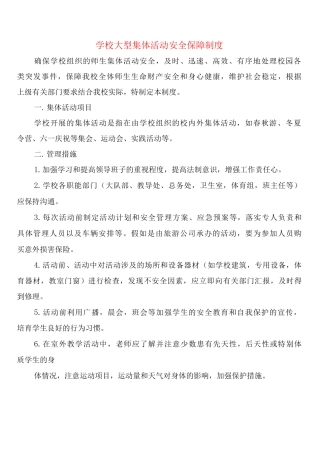 学校大型集体活动安全保障制度